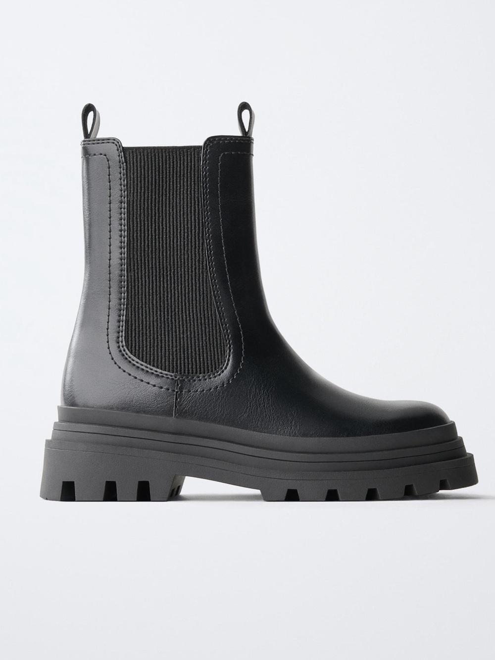 Zara Chelsea Ankle Boots black leather 38